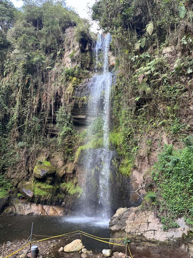 Bogotá: Visit Colombia's Highest Waterfalls & Guadalupe Hill - The long walk toward 590-meter La Chorrera