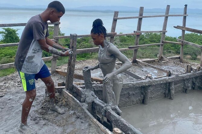 Cartagena Mud Volcano Tour — VIP Exclusive Crowd-Free Access! - Climbing into the warm mud