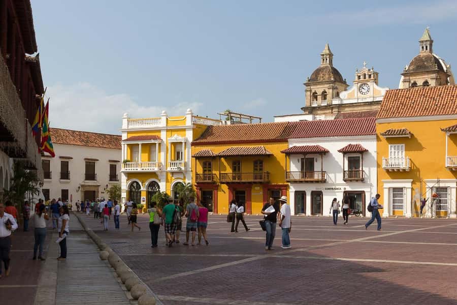 Cartagena: Walled City & Getsemani Private Tour - San Pedro Claver Square and the sea walls