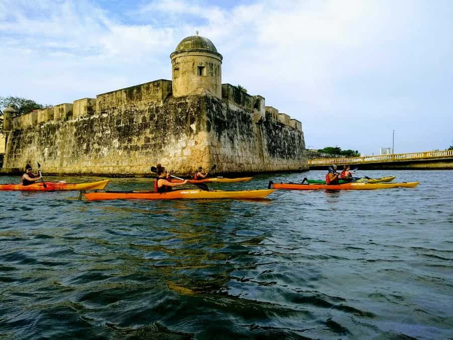 Cartagena: Walled City Kayak Tour - The first paddle toward the Clock Tower