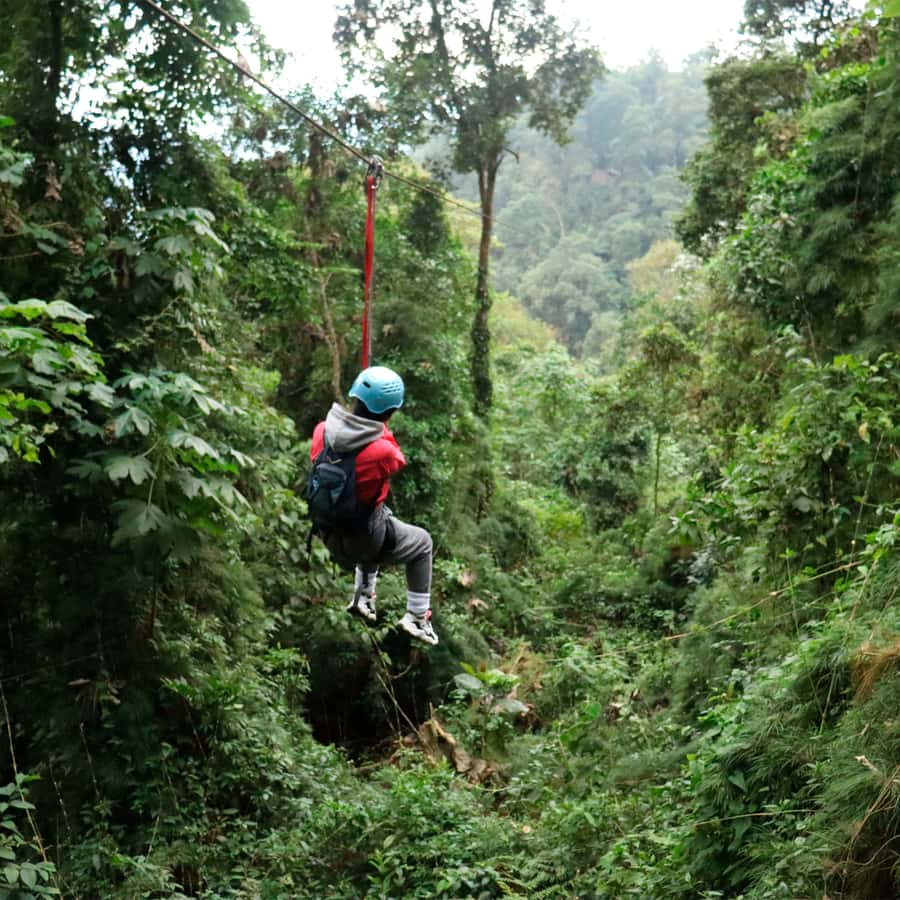 Chicaque Foggy Forest Hike - Getting oriented at Chicaque Natural Park