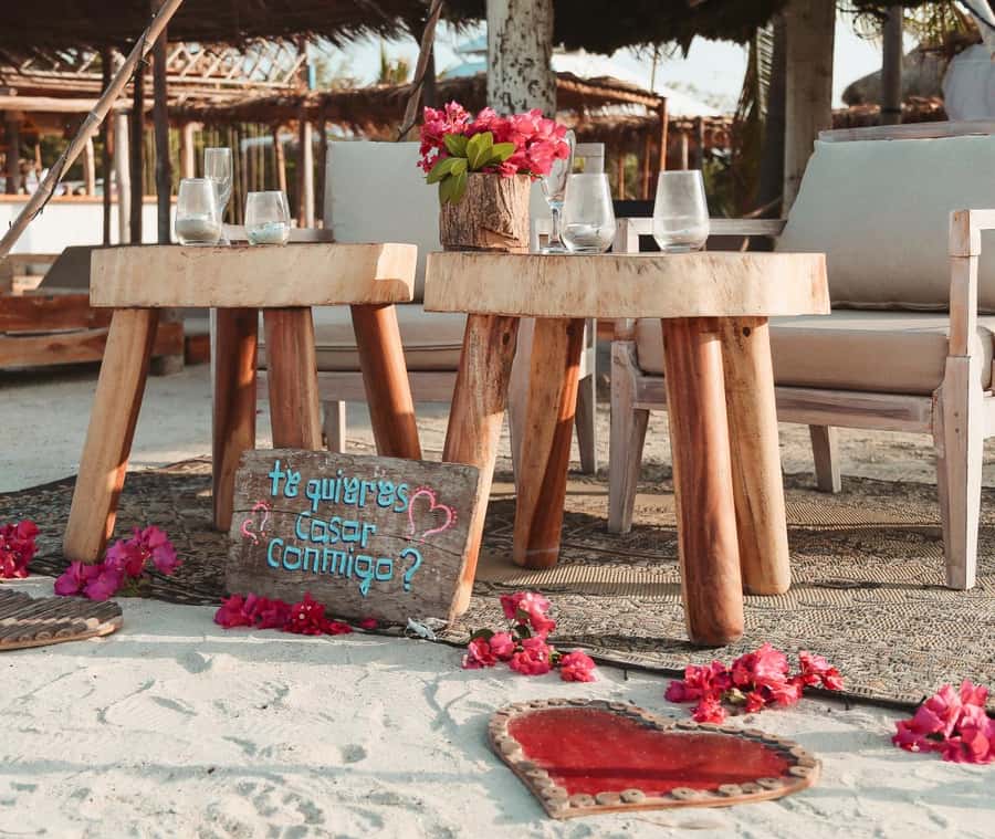 Fenix Beach Island Dinner - Arriving at the wooden dock and bonfire