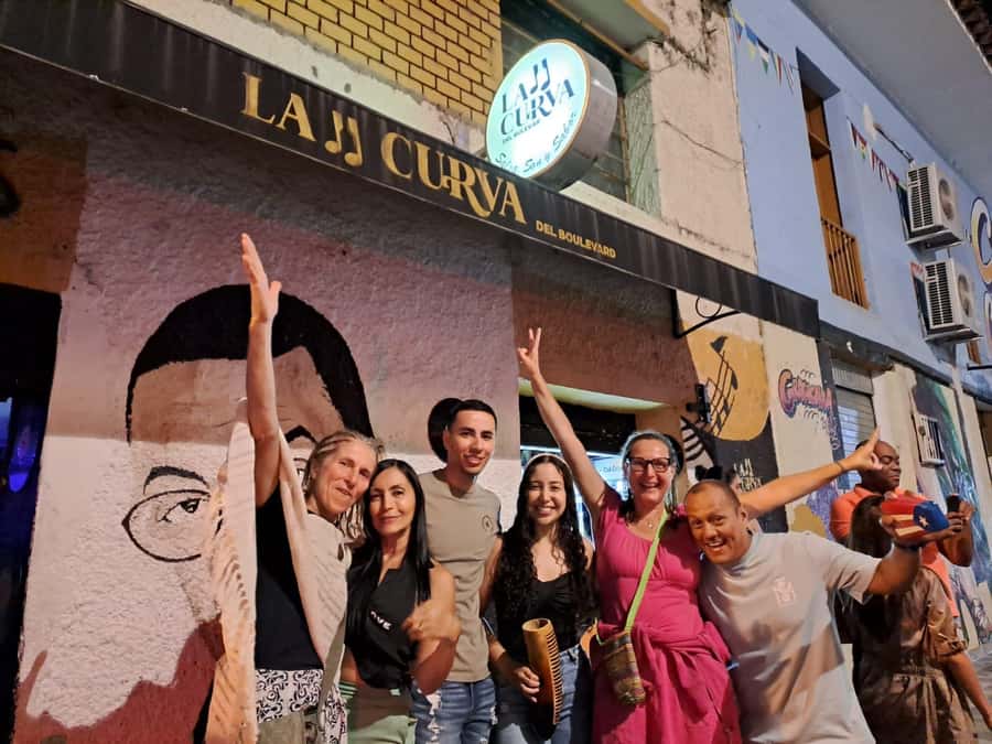 Friday Salsa Pub Crawl in Cali - La Curva del Boulevard brings salsa onto the street