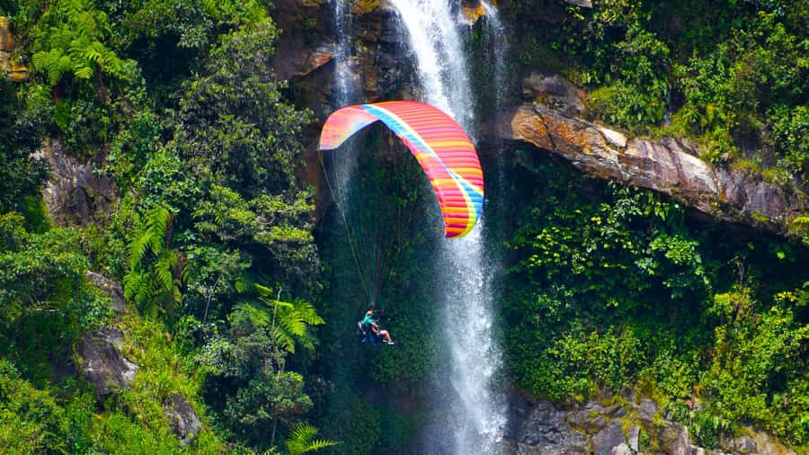 From Medellin: Private Paragliding Tour Over Waterfalls - What the Cocorna Flight Looks Like From Above