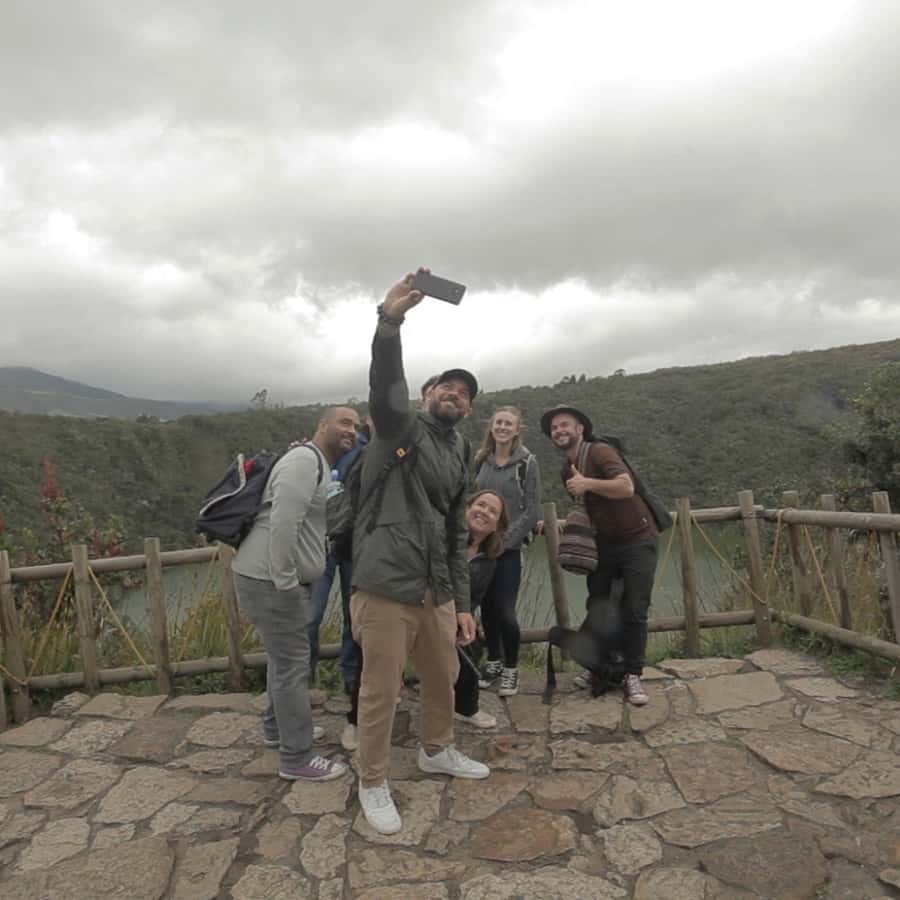 Guatavita Sacred Lake Tour & Casa Loca Shared Tour - Walking up to sacred Guatavita Lagoon