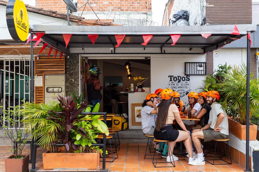 Medellín: E-bike and Foodie Tour - Parque Belén: food beside everyday Medellín