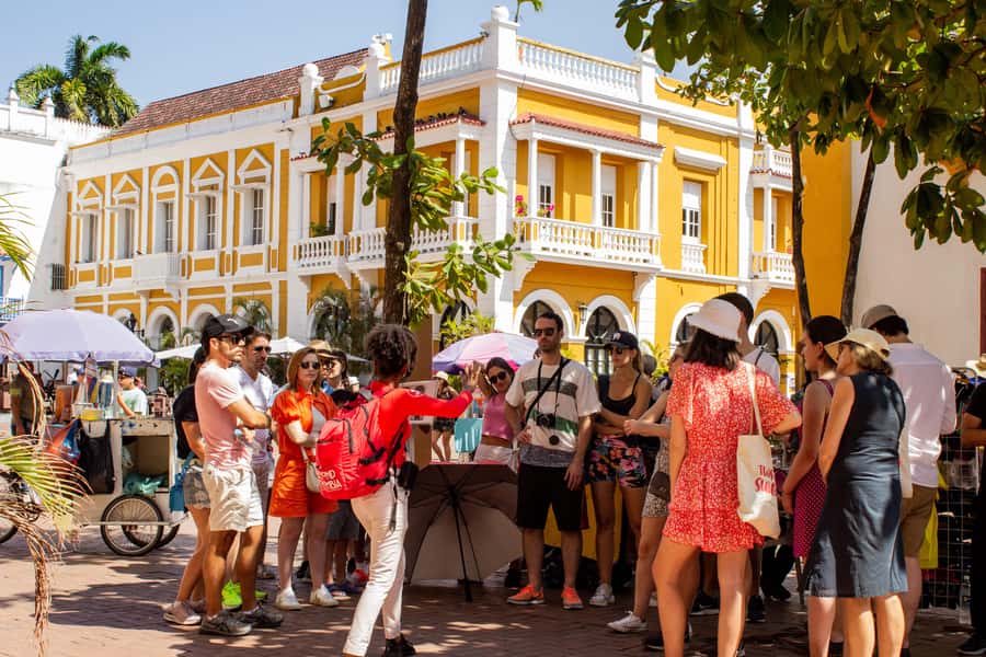 Shared Cartagena Old City Tour with Wireless Audio System - Plaza de los Coches and the old trade center