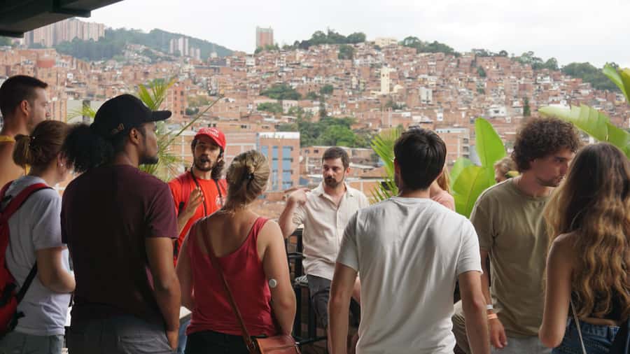 Shared Tour Medellin's Violence & Post-conflict after Pablo - Starting at Parque San Antonio with Medellín in view