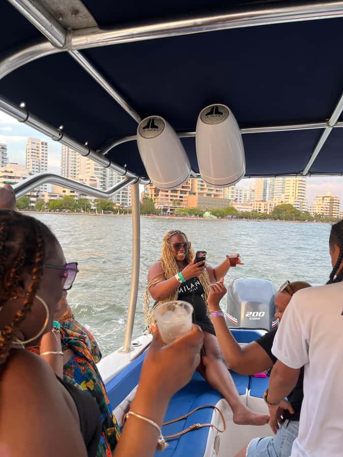 Sunset Party open bar on the bay while sharing with locals - Who will get the most from this cruise